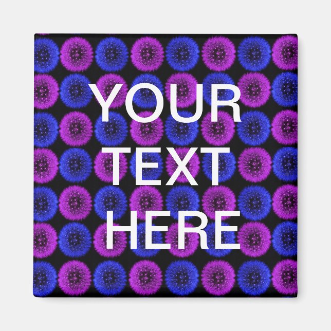 Íman Magnet de Dandeliões Azul e Roxo Personalizado (Frente)