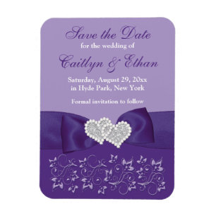 Íman Magnet de Data de Salvamento do Floral Branco Roxo