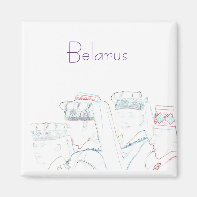 Íman Magnet de Desenhos Folicais da Bielorrússia (Frente)
