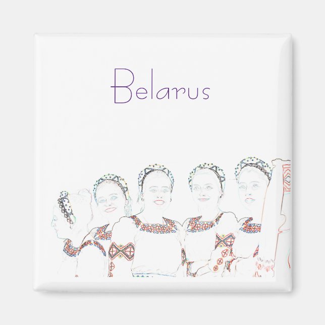 Íman Magnet de Desenhos Folicais da Bielorrússia (Frente)