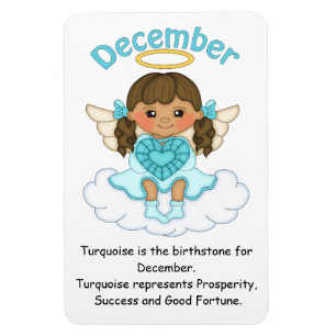 Íman Magnet De Dezembro De Birthstone Angel Brunette Pr