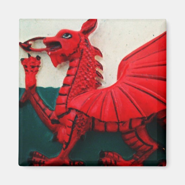 Íman Magnet de Dragão Vermelho galês (Frente)