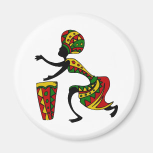 Íman Magnet De Drummer Africano Animado