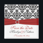 Íman Magnet de favorecimento do Casamento tema damasco<br><div class="desc">Esta imã salve a data corresponde aos convites e outros itens mostrados abaixo. Você também pode personalizá-lo para dizer "Obrigado" e usá-lo como um favor de casamento para seus convidados. Se houver outros itens correspondentes que você precisar,  envie-me seu pedido por e-mail.</div>