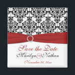 Íman Magnet de favorecimento do Casamento tema damasco<br><div class="desc">Esta imã salve a data corresponde aos convites e outros itens mostrados abaixo. Você também pode personalizá-lo para dizer "Obrigado" e usá-lo como um favor de casamento para seus convidados. Se houver outros itens correspondentes que você precisar,  envie-me seu pedido por e-mail.</div>