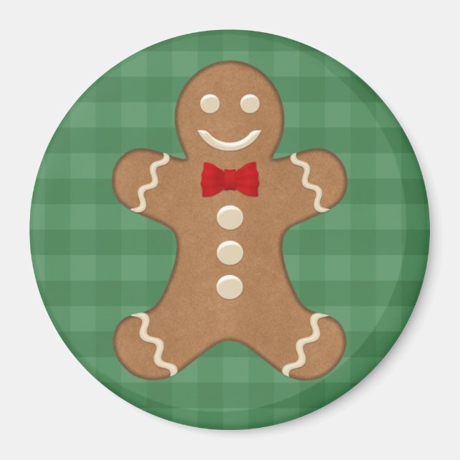 Íman Magnet de Férias do Homem de Pão Gingerido (Frente)