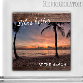 Íman Magnet de Fotografia da Praia da Madeira Rustic