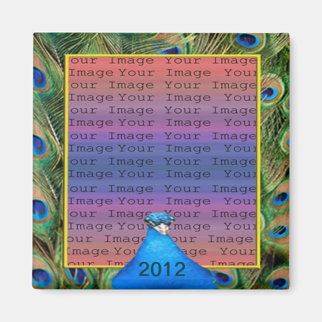 Íman Magnet De Fotografia De Casamento De Peacock (Frente)