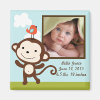 Magnet de Fotografia de Macaco Personalizado