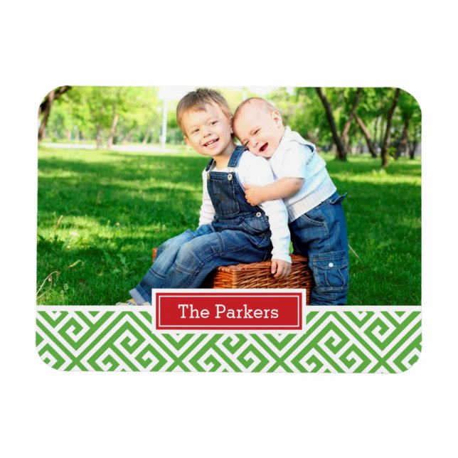 Íman Magnet de Fotografia do Monograma de Feriado de Ch (Horizontal)