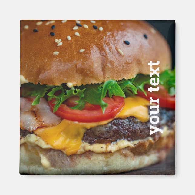 Íman Magnet de Fotografia Personalizada do Hamburger (Frente)