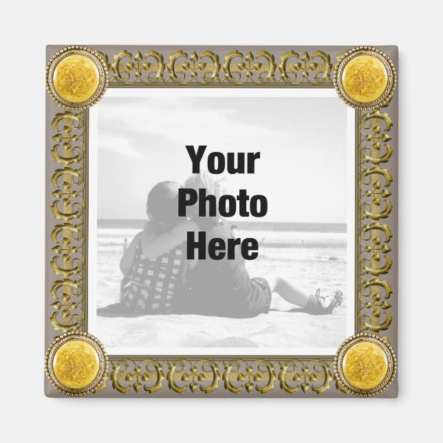 Íman Magnet de Fotografias com Quadro de ricos (Frente)