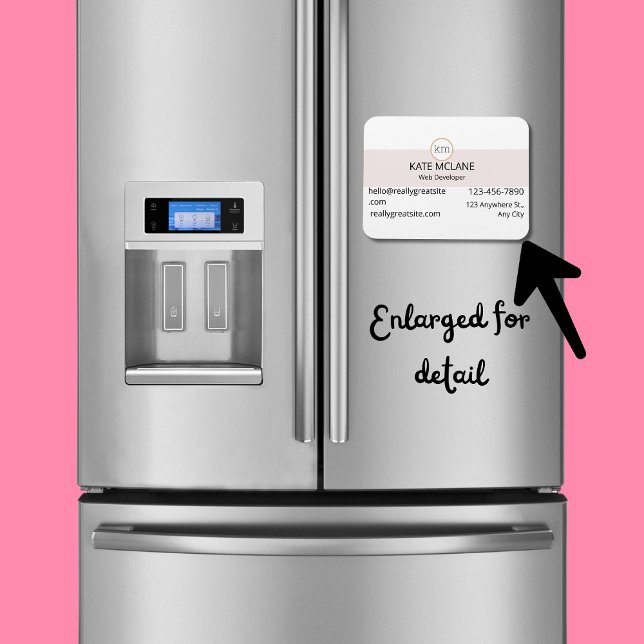 Íman Magnet de Fotografias Flexível cartão de visita es (Pink Aesthetic Business Card Magnet)