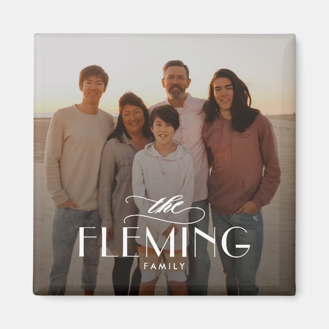 Íman Magnet de Fotografias Personalizadas do Nome da Fa (Frente)