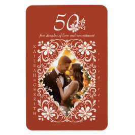 Íman Magnet de Fotografias Romântica Red Rust 50 Aniver