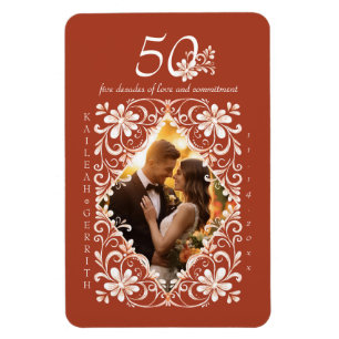 Íman Magnet de Fotografias Romântica Red Rust 50 Aniver