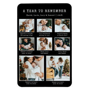 Íman Magnet de fotos de feriado preto