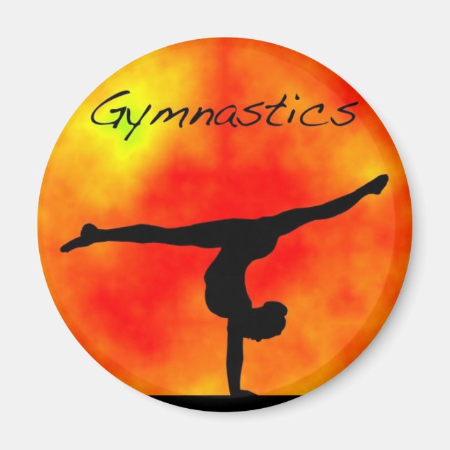 Íman Magnet de ginástica laranja (Frente)