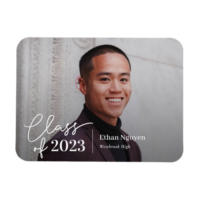 Íman Magnet de Graduação de COR EDITÁVEL Simplesmente C (Horizontal)