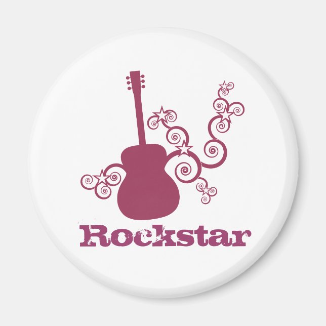 Íman Magnet De Guitarra Rockstar, Fuchsia (Frente)