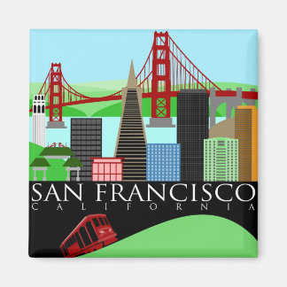 Íman Magnet de Ilustração Skyline de São Francisco