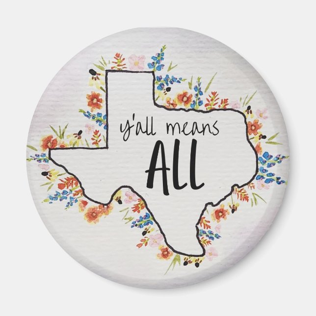 Íman Magnet de Inclusão de Flores Selvagens do Texas (Frente)