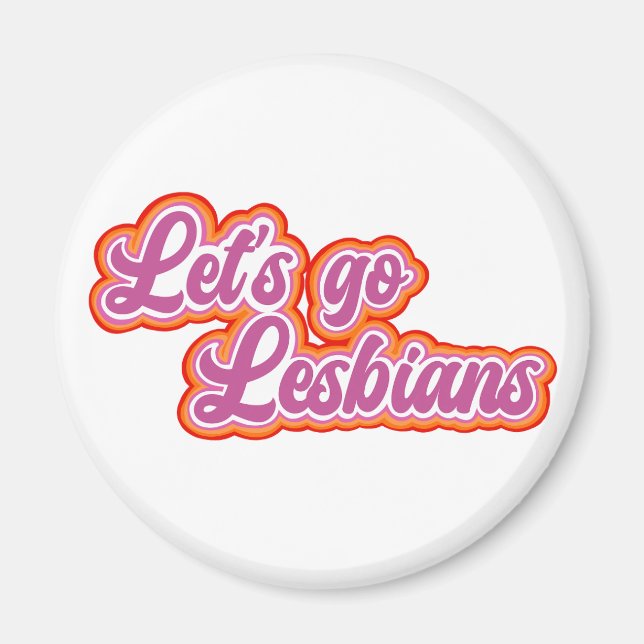 Íman Magnet de Lésbicas do vamos Go (Urban Retro Font) (Frente)