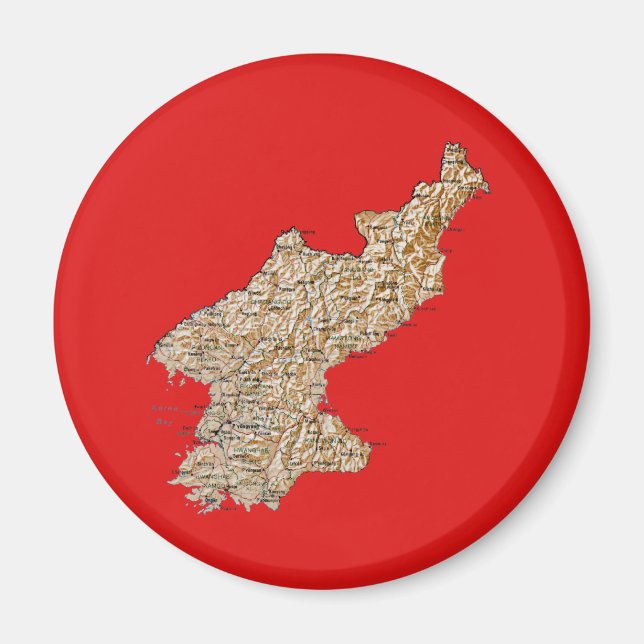 Íman Magnet de Mapa da Coreia do Norte (Frente)