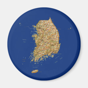 Íman Magnet de Mapa da Coreia do Sul