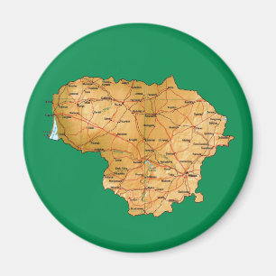 Íman Magnet de Mapa da Lituânia