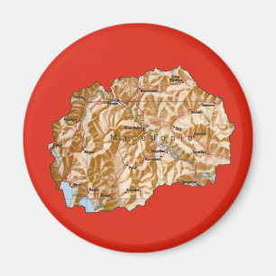 Íman Magnet de Mapa da Macedônia do Norte