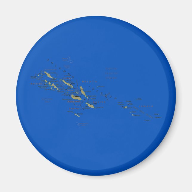 Íman Magnet de Mapa das Ilhas Salomão (Frente)