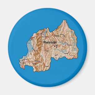 Íman Magnet de Mapa Ruanda