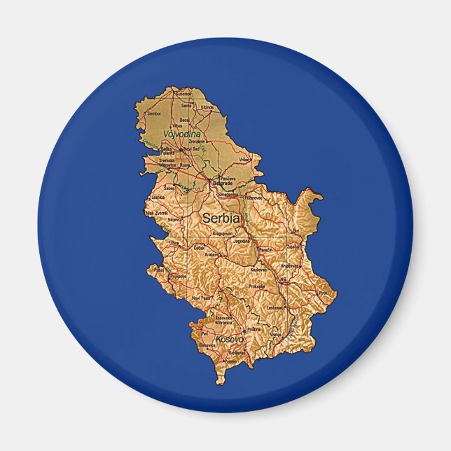 Íman Magnet de Mapa Sérvia (Frente)