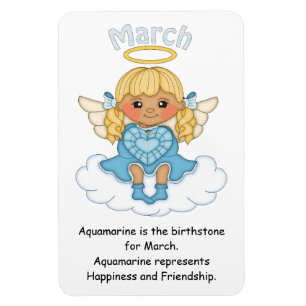 Íman Magnet De Março Birthstone Angel Blonde Premium