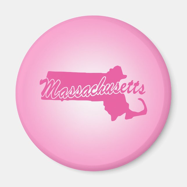 Íman Magnet de Massachusetts, estado rosa (Frente)