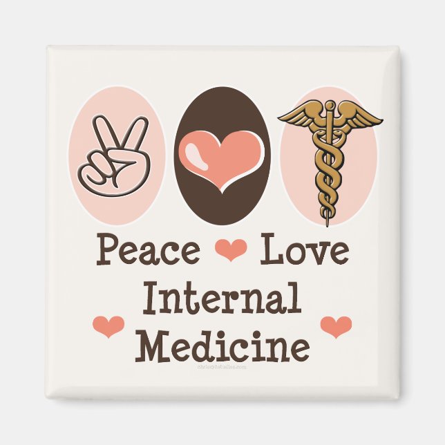 Íman Magnet de Medicina Interna do Peace Love (Frente)