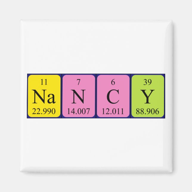 Íman Magnet de mesa periódica de Nancy (Frente)