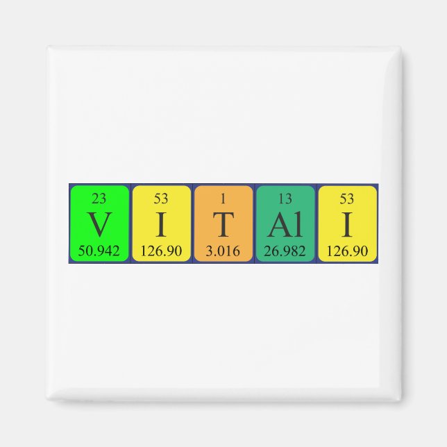 Íman Magnet de mesa periódica vitali (Frente)
