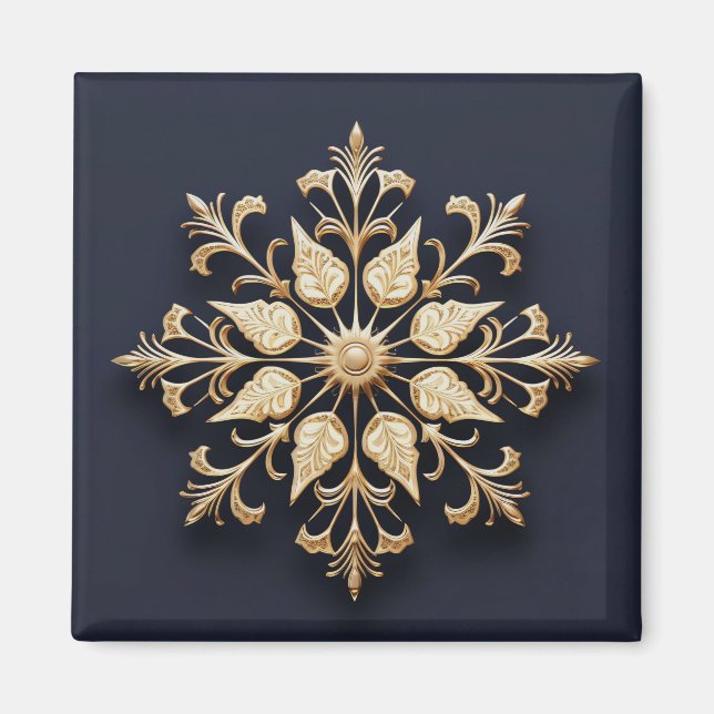 Íman Magnet de Natal Decorativo Dourado (Frente)