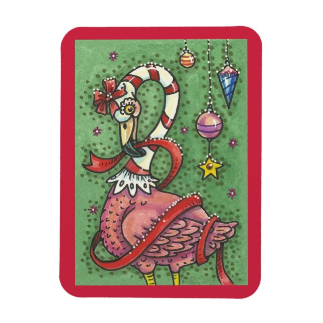 ÍMAN  MAGNET DE NATAL FLAMINGO DE CANA DE CANA (Vertical)