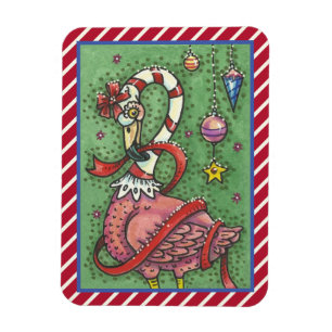 ÍMAN MAGNET DE NATAL FLAMINGO DE CANA DE CANA