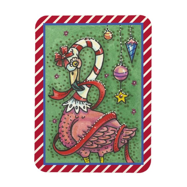 ÍMAN  MAGNET DE NATAL FLAMINGO DE CANA DE CANA (Vertical)