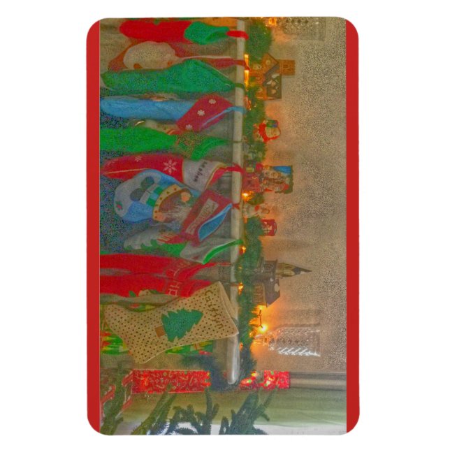 Íman Magnet de Natal - Meias penduradas pela Chaminé (Vertical)