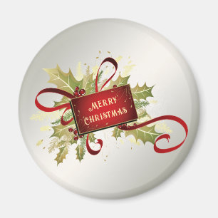 Íman Magnet de Natal Vermelho Moderno