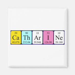 Íman Magnet de nome de mesa periódica Catharine