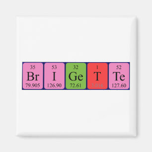 Íman Magnet de nome de mesa periódica da Brigette