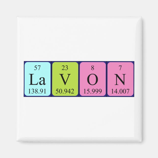 Íman Magnet de nome de mesa periódica de Lavon (Frente)