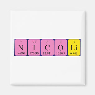 Íman Magnet de nome de mesa periódica de Nicoli