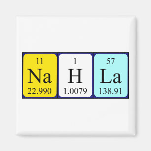Íman Magnet de nome de mesa periódica Nahla